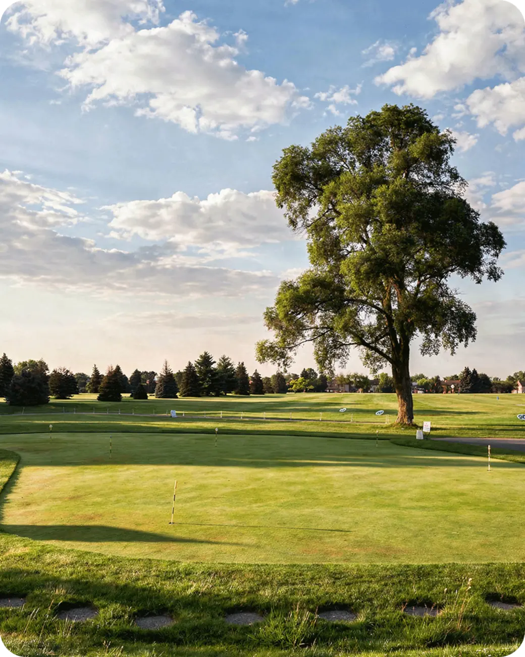 Large tree overlooking the Zigfield Troy practice green